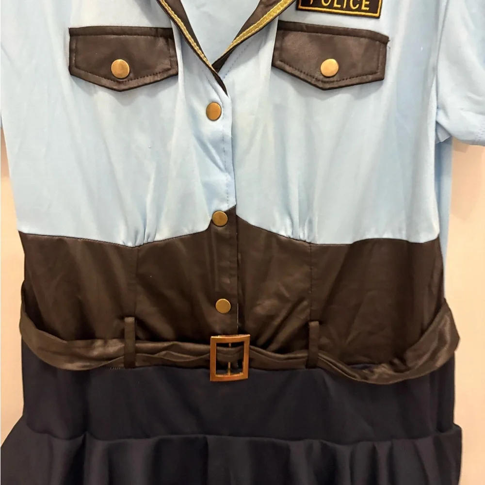 Women’s Halloween Police Officer Costume - Blue and Black